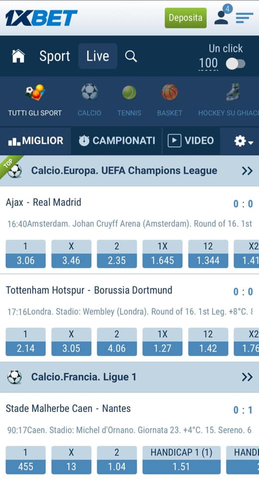 Scommesse Live Mobile